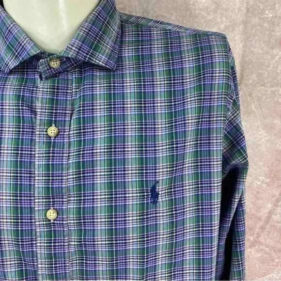 Polo Ralph Lauren Other - Men’s Polo Ralph Lauren button down dress shirt purple green plaid, NWOT